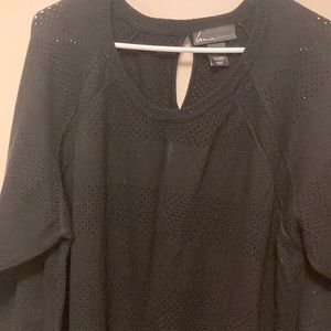 Black open weave lightweight sweater